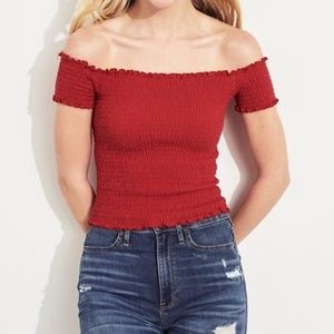 Hollister Smocked Short Sleeve Top